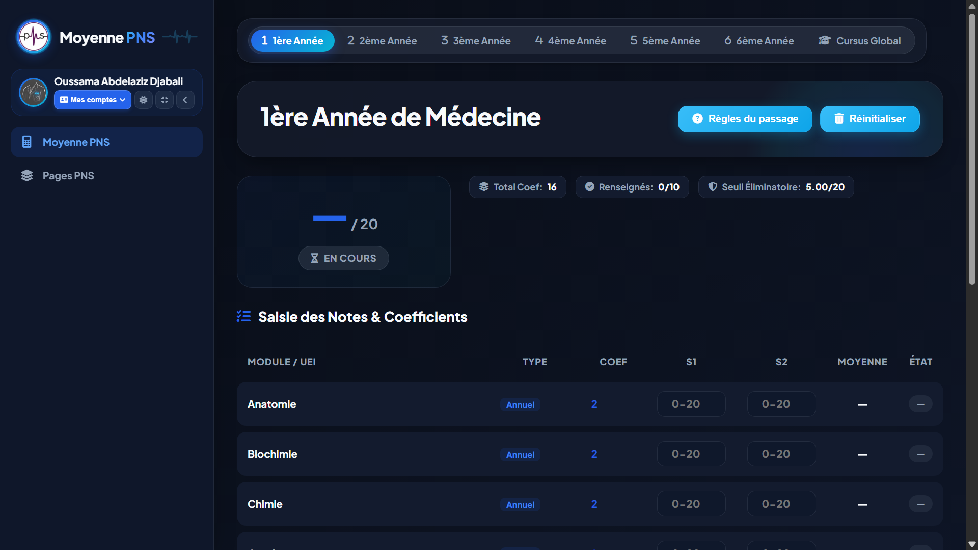Moyenne PNS 1